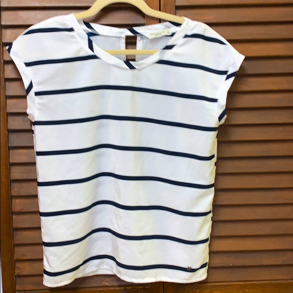Abercrombie & Fitch Navy/White Striped Top Sz S